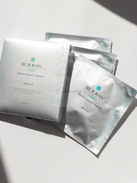 REJURAN Perfect Healing V Tighter Набір із чотирьох відновлюючих тканинних масок для обличчя та шиї